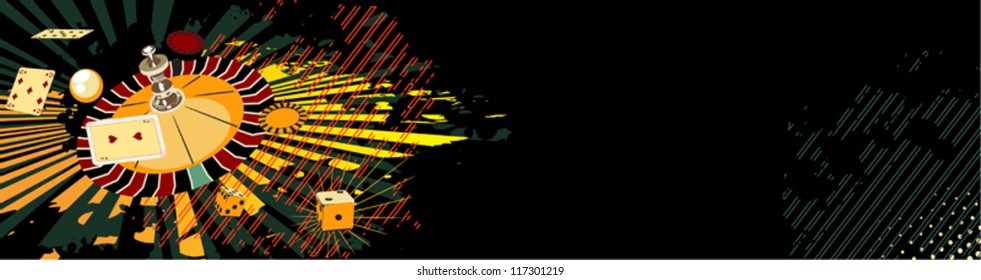 header with roulette and cards from casinos