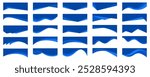 Header shape background for website design. Vector blue border for banner. Abstract divider for bottom or frame of template and web page. Presentation wavy and curve separator