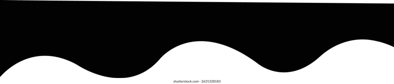 Header shape background for website design. Vector border for banner. Abstract divider for bottom or frame of template and web page. Presentation wavy and curve separator. on transparent background