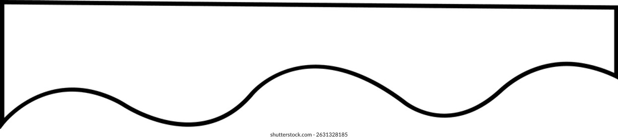 Header shape background for website design. Vector border for banner. Abstract divider for bottom or frame of template and web page. Presentation wavy and curve separator. on transparent background