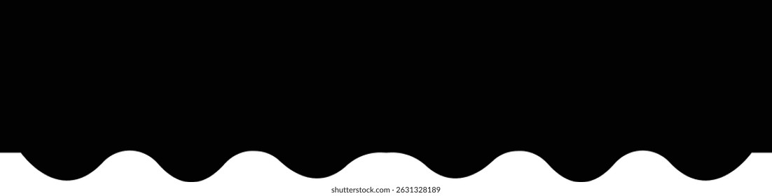 Header shape background for website design. Vector border for banner. Abstract divider for bottom or frame of template and web page. Presentation wavy and curve separator. on transparent background