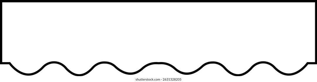 Header shape background for website design. Vector border for banner. Abstract divider for bottom or frame of template and web page. Presentation wavy and curve separator. on transparent background