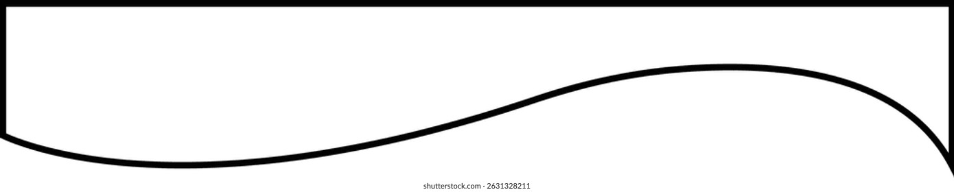 Header shape background for website design. Vector border for banner. Abstract divider for bottom or frame of template and web page. Presentation wavy and curve separator. on transparent background