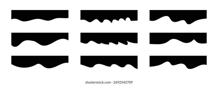 Header shape background for website design. Abstract curve top headline. Collection of design element for Top, Bottom page web Site. Divider Header for App, Banners or Posters. 