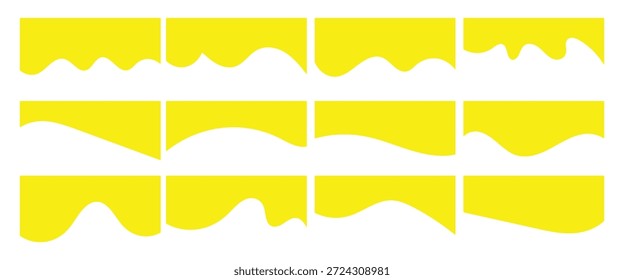 Header shape curve wavy line  background for website design. Vector yellow abstract divider for bottom or frame of template and web page and Presentation work.