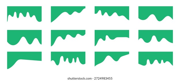 Forma de la cabecera línea curva Divisores con Vector línea ondulada. Colección Wave para presentaciones, Diseño gráfico y diseño de aplicaciones.