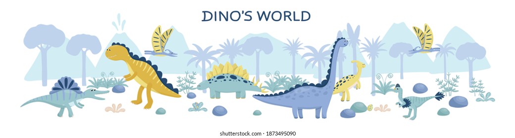 Header for the site and email with cute dinosaurs