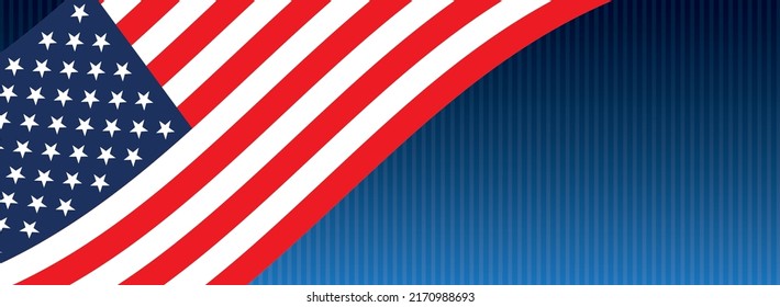 Header USA Flag Blue Header Background