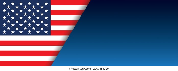 Header USA Flag Blue Header Background