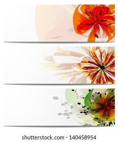 header vector illustration of several flowers with shadow eps 10 / header vector flowers