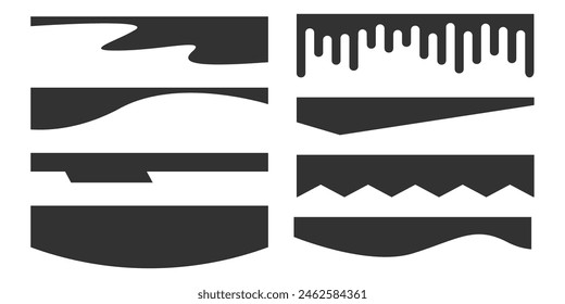 Header web separator divider higlight cover silhouette template, layout curve lines, waves, abstract design element for page web site