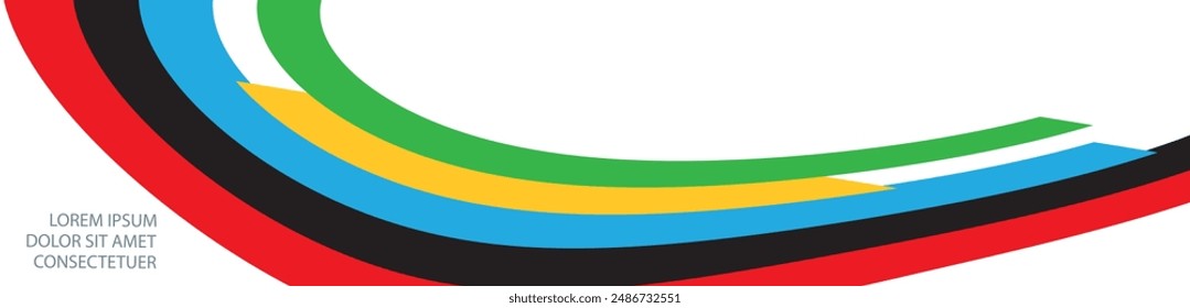 Header for a website with colored stripes