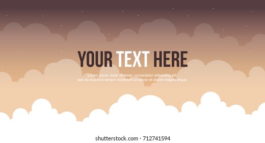 Header website design with cloud background