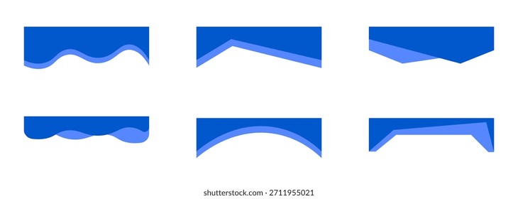 Header website divider modern bottom section, border template, curve wavy separator Abstract banner cover collection. 