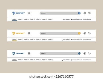 Header wireframe for user friendly website. Ui ux design for digital, user friendly website. minimalist vector design.