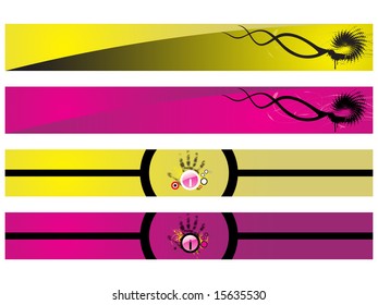 headers with abstract elements, illustration