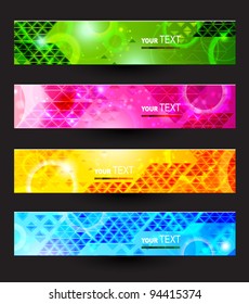 Headers set of four color banners of the abstract