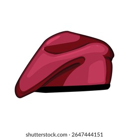chapelaria boina chapéu desenho animado militar. soldado do exército, lã da moda, emblema insígnia chapelaria boina chapéu sinal militar. símbolo isolado ilustração vetorial
