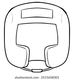 headgear boxing illustration hand drawn outline vector