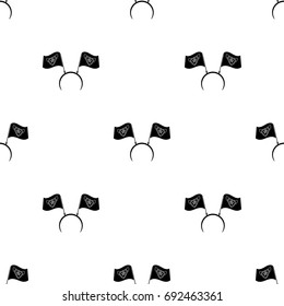 Headgear fan with flags.Fans single icon in black style vector symbol stock illustration.
