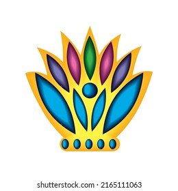 headgear with gems isolated icon