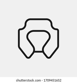 Icono de la cabecera aislado en el fondo. Símbolo de protección moderno, simple, vector, icono para el diseño de sitios web, aplicación móvil, ui. Ilustración vectorial