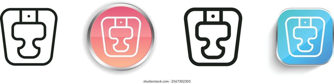 headgear icon. Thin Linear, Regular and Button Style Design Isolated On White Background