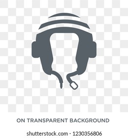Headgear icon. Trendy flat vector Headgear icon on transparent background from Gym and fitness collection. 