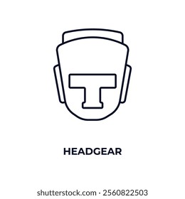 headgear outline icon. Linear vector from gym concept. Thin line headgear icon isolated on white background