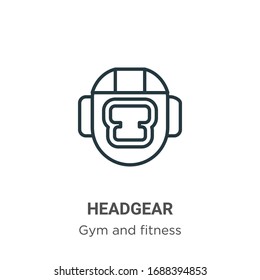 Vektorillustration des Kopfbedeckungsbildes. Dünne schwarze Kopfbedeckungssymbol, flache Vektorillustration, einfache Elementgrafik aus bearbeitbarem Fitnessraum und Fitnesskonzept einzeln auf weißem Hintergrund