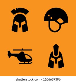 headgear, propeller, service and flight icons set. Vector illustration for web and design