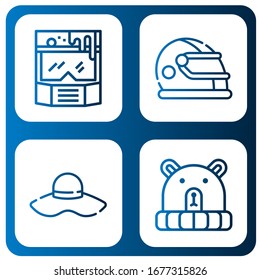 juego de iconos sencillos de los cabezales. Contiene iconos tales como Helmet, Hat, puede ser usado para web, móvil y logotipo