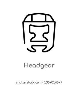 headgear vector line icon. Simple element illustration. headgear outline icon from gym and fitness concept. Can be used for web and mobile