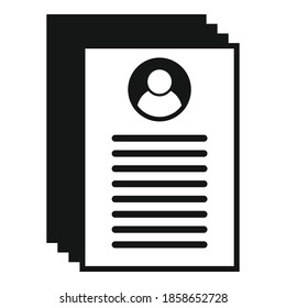 Headhunter documents icon. Simple illustration of headhunter documents vector icon for web design isolated on white background