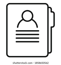 Headhunter man folder icon. Outline headhunter man folder vector icon for web design isolated on white background