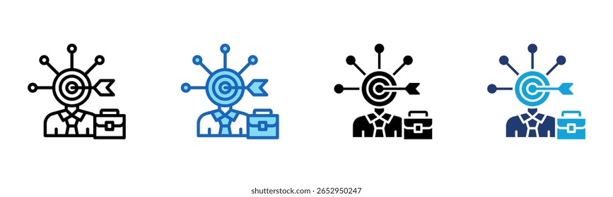 Headhunter Network icon Multi Style Ilustración vectorial