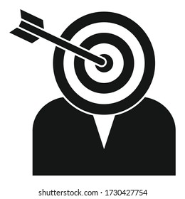 Headhunter target icon. Simple illustration of headhunter target vector icon for web design isolated on white background