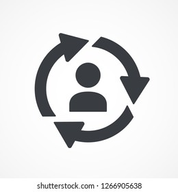 Headhunting, arrows icon.