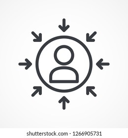 Headhunting, arrows icon.