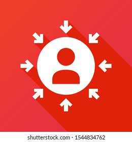 Headhunting, arrows icon. Target, focus icon