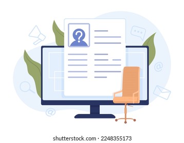 Headhunting flat concept vector illustration. Editable 2D cartoon objects on white for web design. Searching for potential employee on vacant position creative idea for website, mobile, presentation