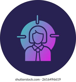 Headhunting Glyph Circle Gradient Icon