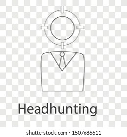 Headhunting icon concept on transparency background. Business idea concept. Line vector illustration use for your web page. 