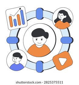 A Headhunting icon, editable vector 