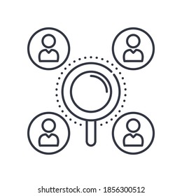 Headhunting icon, linear isolated illustration, thin line vector, web design sign, outline concept symbol with editable stroke on white background.