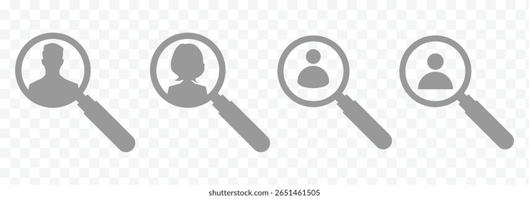 Ícone de Headhunt. Modelo de logotipo de recrutamento, ícone de vetor de localização de trabalho. Ícone de recurso humano. Procurar por funcionários e emprego, negócios, recursos humanos Procurando por talento Procurar homem mulher ícone vetor eps 10