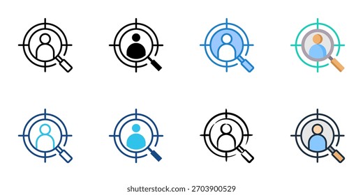 Headhunting icon set multiple style collection 
