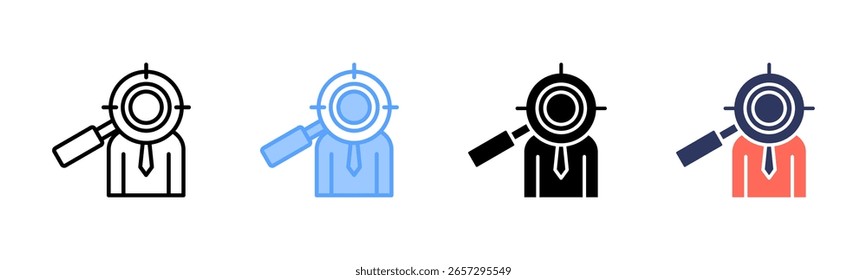 Ícone de Headhunt folha de vários estilos coleção