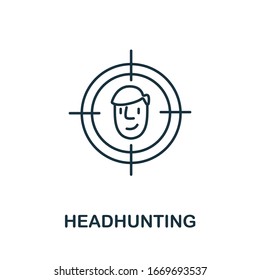 Headhunting icon. Simple line element Headhunting symbol for templates, web design and infographics