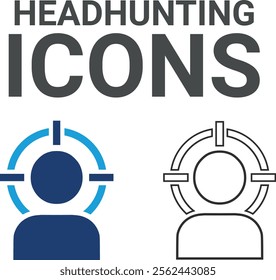 Headhunting icons. Headhunting, career, resume, job hiring, candidate, and human resource icons. Solid icon collection.
